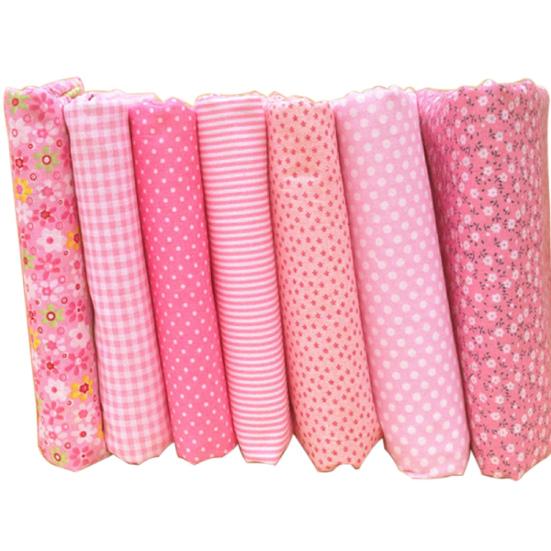 7-teiliges Set Baumwollstoff Nähen Verschiedene Muster Stoff Patchwork Quilting Stoffsets zum Handnähen