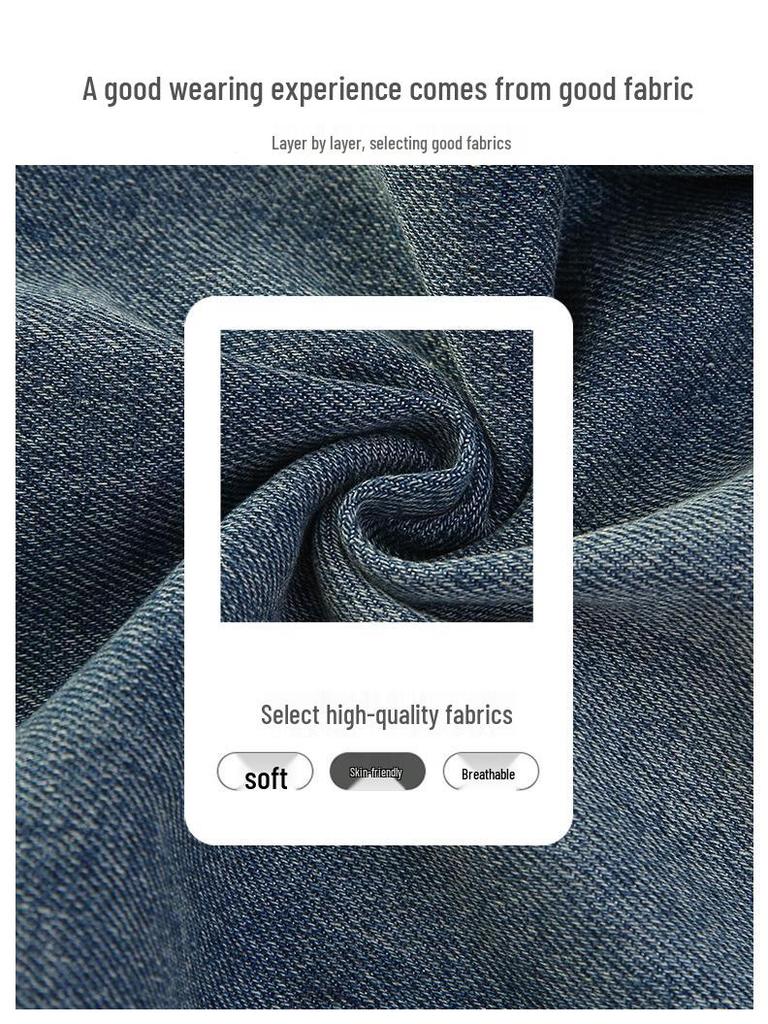 Girls' 2024 Spring & Autumn Fleece-Lined Wide-Leg Jeans - Straight-Leg Style for Winter, Suitable for Middle and Big Children.