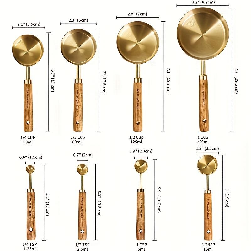 

8pcs/Pack Stainless Steel Measuring Cups and Spoons with scale Design Kitchen Baking Tools for Home Baking