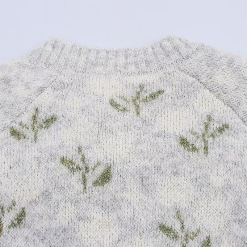 Zbzr Autumn New Women Clothes Western Style Fashion Temperament Simple and Versatile Three-Dimensional Flowers Knit Cardigan Top