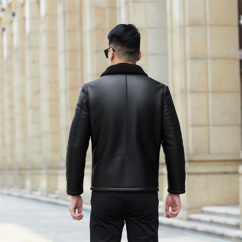 Men's Plus Velvet Thickened Faux Fur Collar Leather Jacket