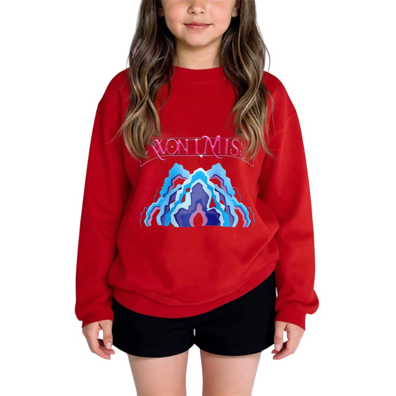 

Дитяча мода для хлопчиків і дівчаток Щоденні універсальні повсякденні світшоти з круглим вирізом Щоденні світшоти з довгими рукавами в стилі печворк 140 червоний