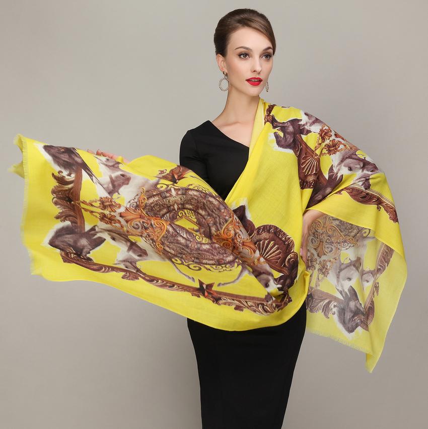 Pure Wool Scarves New Design Plus Size Wool Scarf Wraps Fashion Elegant Brand Pashmina Women All-Match Warm Winter Scarf Shawl