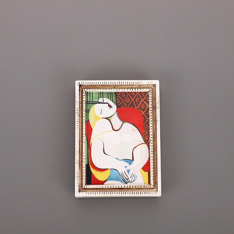 Magnet de frigider din rășină 3D: Pictură Faimoasă Autocolant Personaj Retro