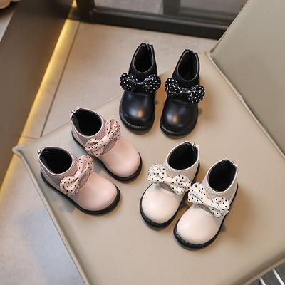 Nuove Scarpe da Ragazza Inverno Caldo Scarpe da Bambino Versatili Stivali Carini da Ragazza Fiocco a Farfalla Moda Stivale da Principessa Stivaletti alla Caviglia Dolci Casual