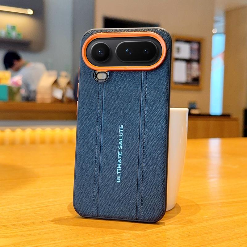 Für Honor Magic 8 Pro Air Handyhülle TPU Leder Aufkleber Design Leichte Luxus Optik Genähtes Linien Design Rote Kameraabdeckung