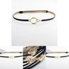 Simple Solid Color Ring Buckle Decoration Women Slim Waist Belt For Elegant Events