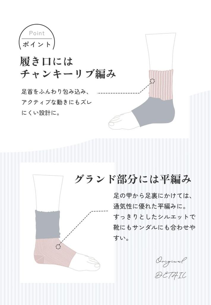 Maison Peony Chunky Slub Sandal Soft Cotton Muted Loose Crew Heel Made In Japan One Socks, Slub, Colors, Toeless, Open-Toe, Fit, Socks, Socks, (JP,