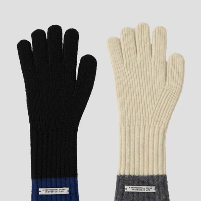 

Neev [2 ШТ.] Двухцветные вязаные перчатки с отверстием для пальца - 2 цвета CREAM