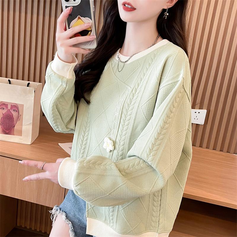 Spring and Autumn Thin Short Design Niche Sweatshirt for Women New Korean Loose Large Size Irregular Top Coat for Women