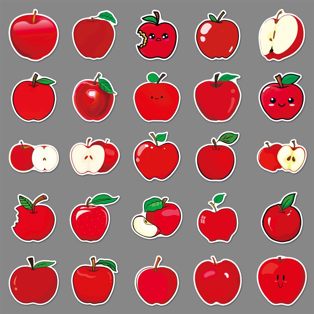 50 Mela Personalità Cartone Animato Carino Serie Frutta Decorativa Custodia per Cellulare Valigia Piccoli Adesivi Freschi