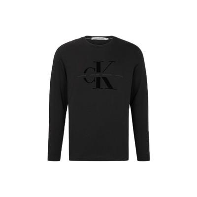 Logo Cotton Crew Neck Long Sleeve T-Shirt Men Tops Black J319613-BEH