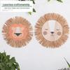 Handwoven Rattan Lion Head Wall Pendant for Children's Room Decor