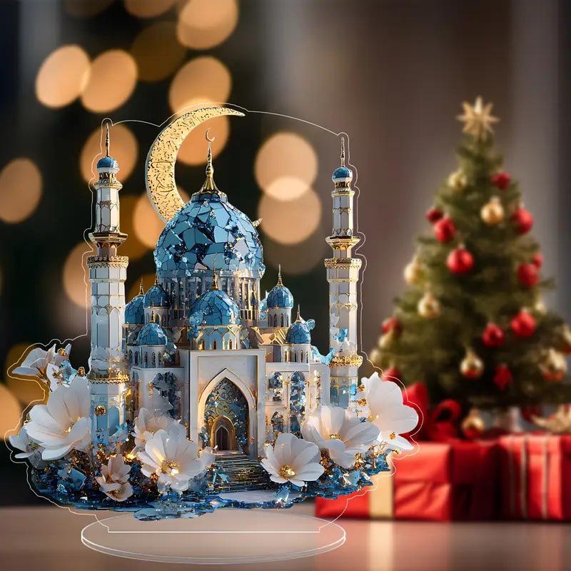 Transparent Castle Christmas Ornaments - Acrylic Decorations for Birthdays & Graduations