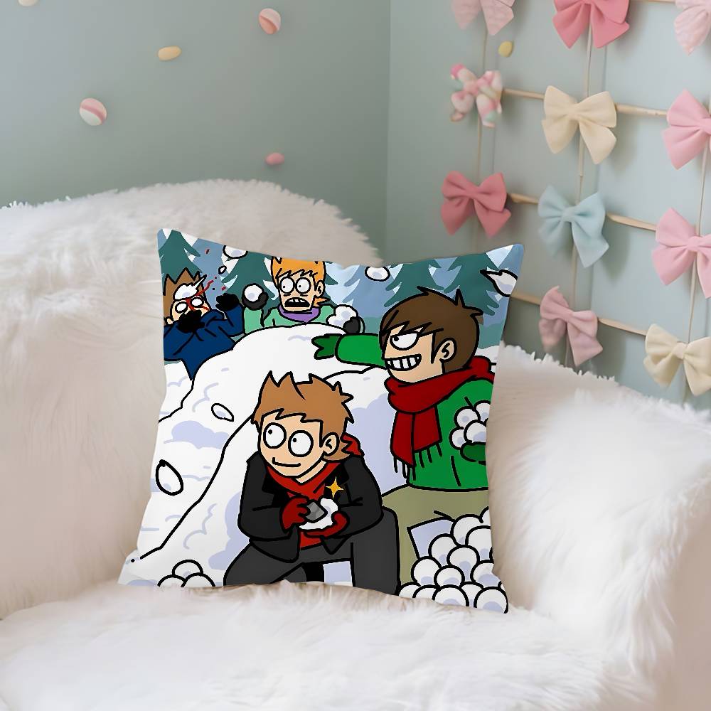 Funny EEddsworld Case Plush Fabric Soft Pillowcase Double Sided Print Cushion Cover Household Gifts