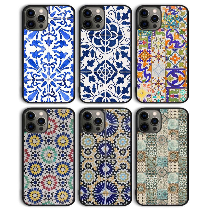 Moroccan Tiles Pattern Phone Case Back Cover For iPhone 17 Air 16 15 14 Plus 11 Pro Max 13 Pro Max 12 Max Coque