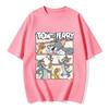 2026 New Tom Jerry Print Tshirt Casual Loose Couple Family Matching Outfits Short Sleeve Cotton Tee Summer Streetwear Tops Y2k