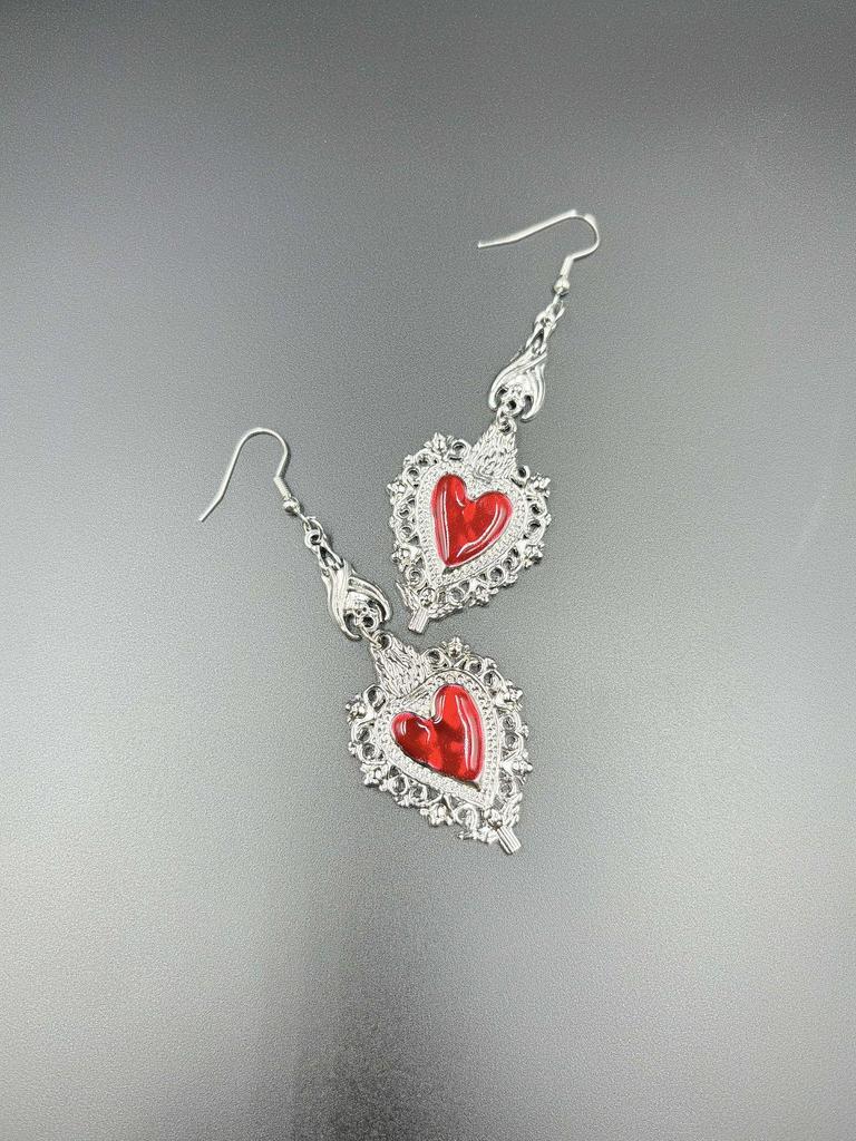 Europäische Gothic Punk Fledermaus Herz Ohrringe - Halloween Stil