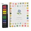 Watercolor Workbook 12 Colors Watercolor Painting Set with Paint Brush Beginner-Friendly Birds Animals Flowers Watercolor Book