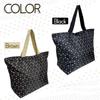 Large Capacity Tote Bag A3 Size Durable Ripstop Fabric Convenient Shoulder Strap 3 Inner 1 Outer Pocket Stylish Polka Dot Pattern X H40 X D20cm