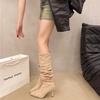 Fashion Fashionable Long Tube Boots Women's 2025 Autumn Winter New Pointed Toe High Heel Straight Thin Boot Thick Heel Versatile