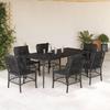 VidaXL 7-Piece Garden Dining Set with Cushions, Patio Table and Chairs, Outdoor Furniture for Terrace, Modern, 3212101