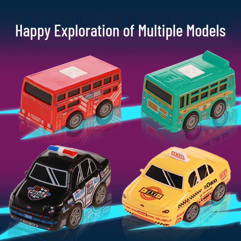 Cartoon Car City for Kids - Remote Control Bus & Taxi Toy Set