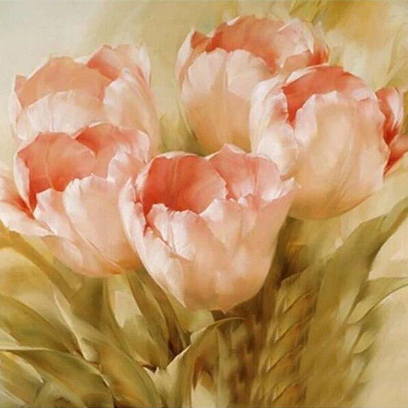 5d Diamond Painting Full Drill Round Flowers Diamond Embroidery Sale Plant Landscape Rhinestones Mosaic Children's Room Decor