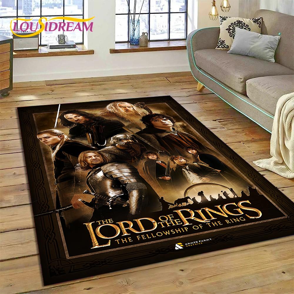 L-Lord of The Rings H-Hobbit Movie Carpet Rug for Bedroom Living Room Home Sofa Decoration,Children Game Large Decor Floor Mat