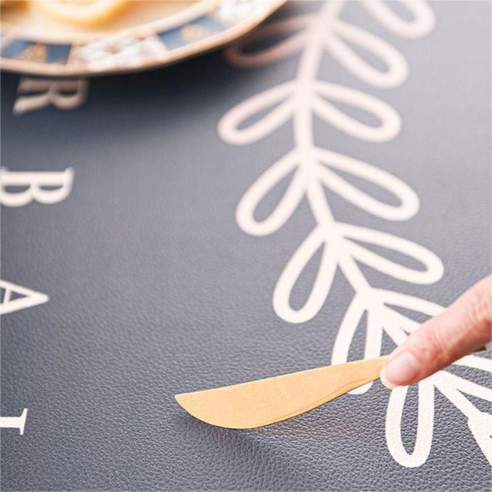 High Temperature Resistance Coasters Waterproof Placemat Oval PVC Leather Table Mats Cooking Table