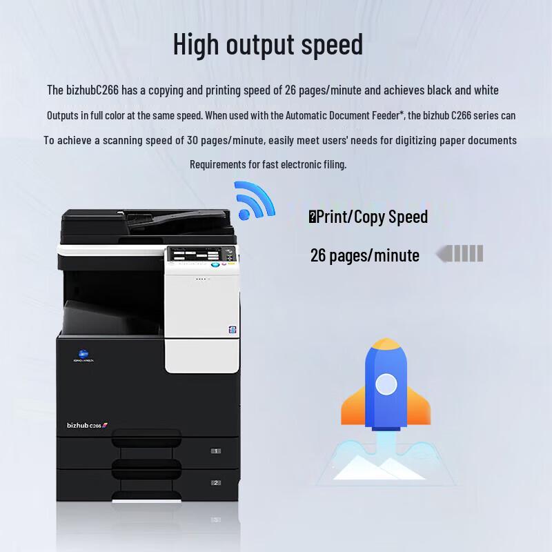 Konica Minolta bizhub C266 A3 Color Laser MFP CN plug (adapter included)