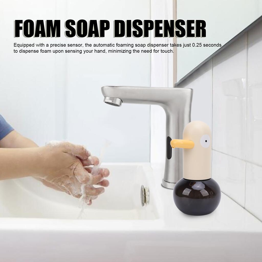 Automatic Foaming Soap Dispenser Rechargeable Electric Soap Dispenser Portable Sensor Cute Cartoon Duck for Kitchen