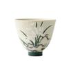 Antique hand-painted orchid ceramic tea cup, Kung Fu tea set, household tea cup, single cup tea cup