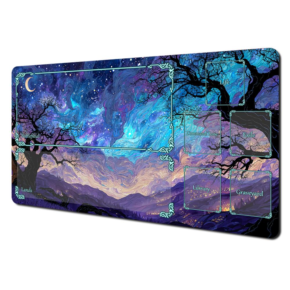 Mysterious Forest Secret Realm Mtg Playmat Magic Card Battle Mat NonSlip Durable Stitched Edge Tabletop Playmat