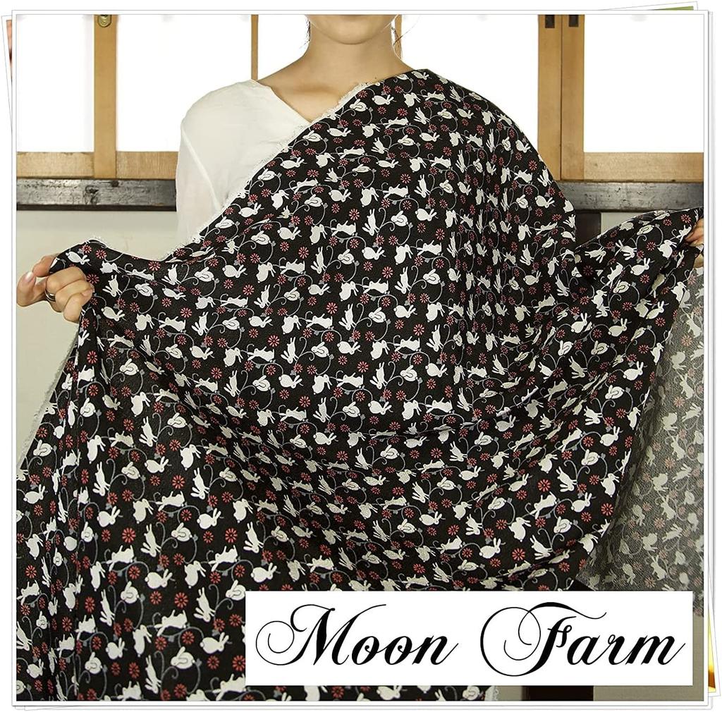 Made In Japan Rayon Chirimen Animal Print Yuzen Japanese for Chirimen 71cm Wide Rabbit Fabric, Pattern, Crafts, Crafts, Approx. (White Black, 1m)