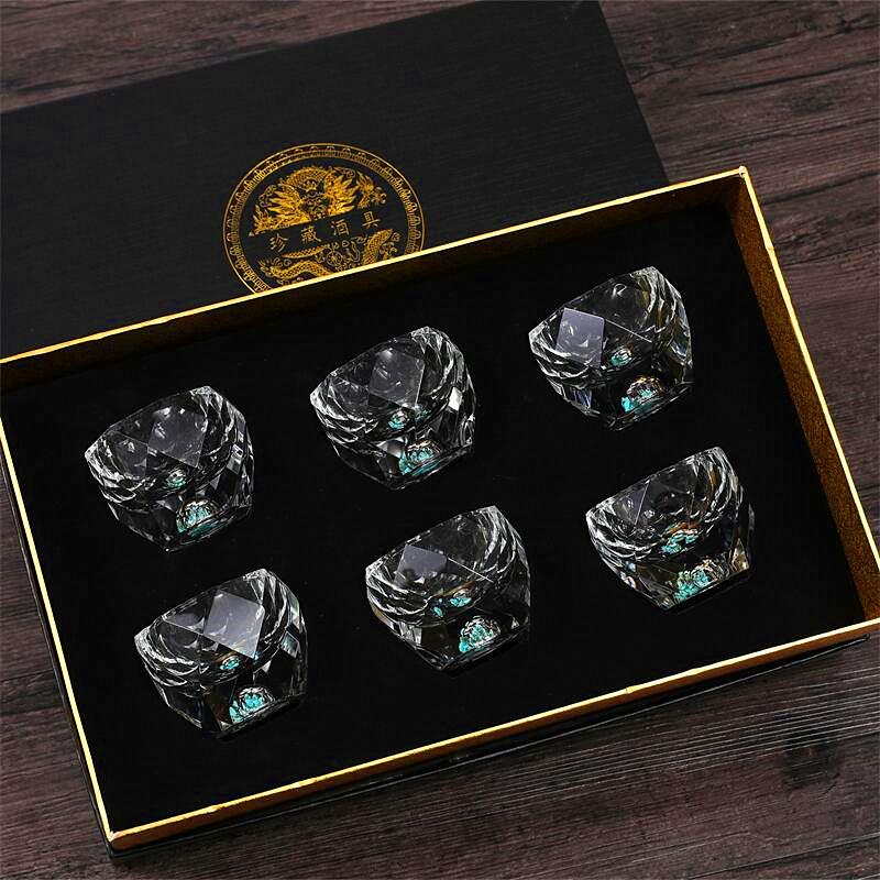 Tea Set Master Cup, Crystal Glass, Gold Leaf Tea Bowl, High-End Tea Brewing Cup, Kung Fu Cup, Household Use
