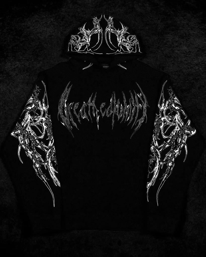 Breathedivinity Men's Dark Style Hoodie - Trendy Autumn/Winter Sports Outerwear