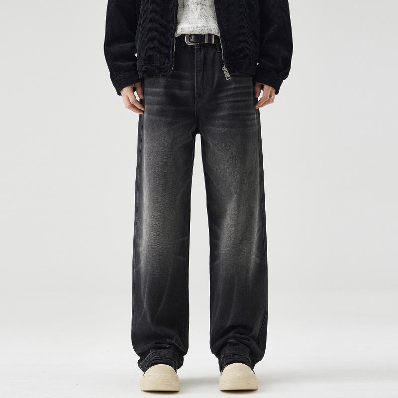 

Американская высокая улица Стирка Джинсы Мужские Весенне-осенние Свободные Прямые Широкие брюки 38