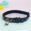 Pet Collar Cat Face Safety Buckle Quick Release Adjustable Length Soft Bell Hot Stamping Star Moon Design Cat Collar