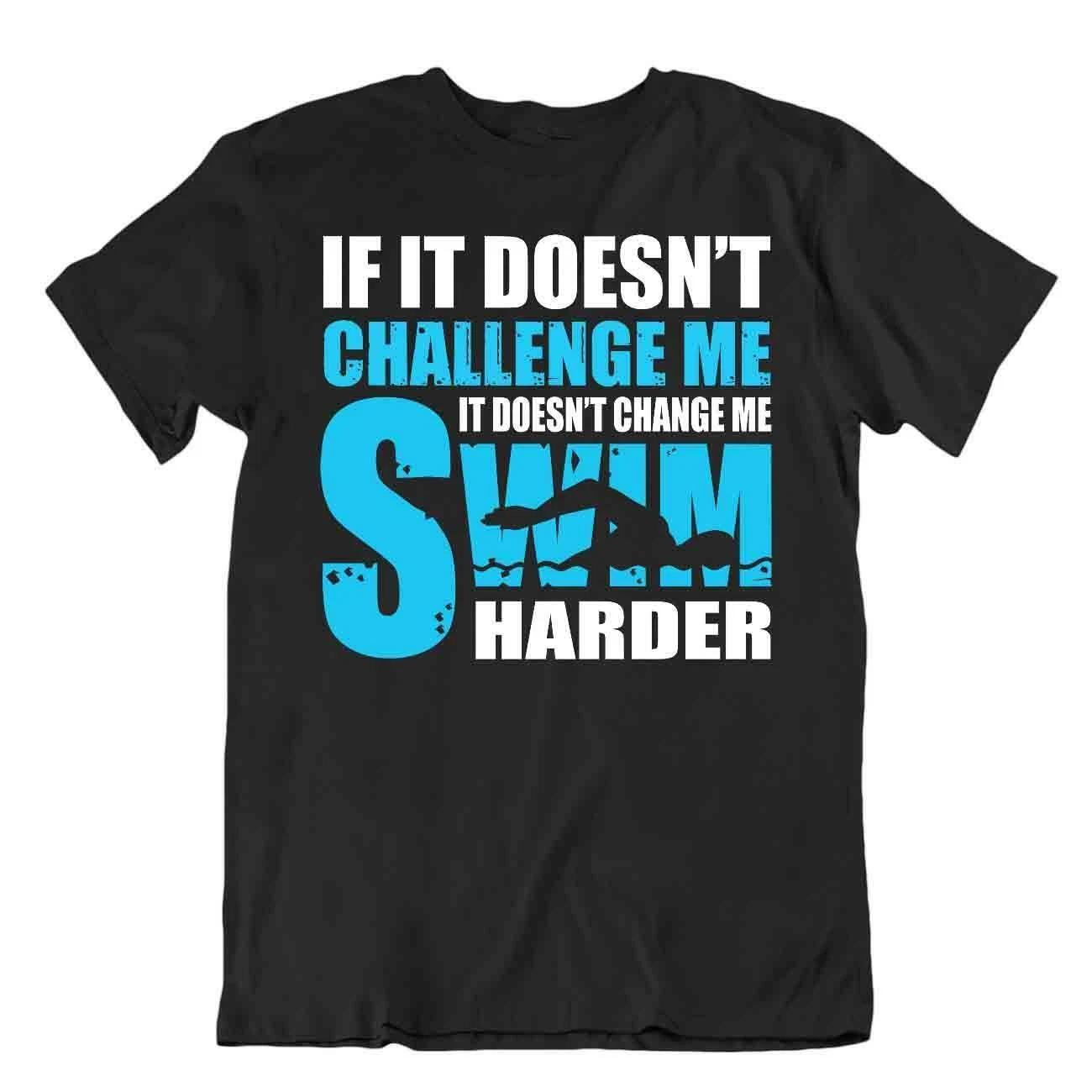 Swimming Challenge Shirt Novelty Slogan Tee Sport Humor Tshirt Sporting Hobby S