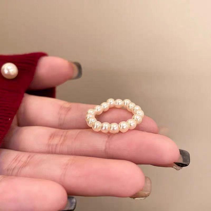 

Niche High-End Literary And Artistic Style Ring Trendy Beaded Ring Ring Ring
