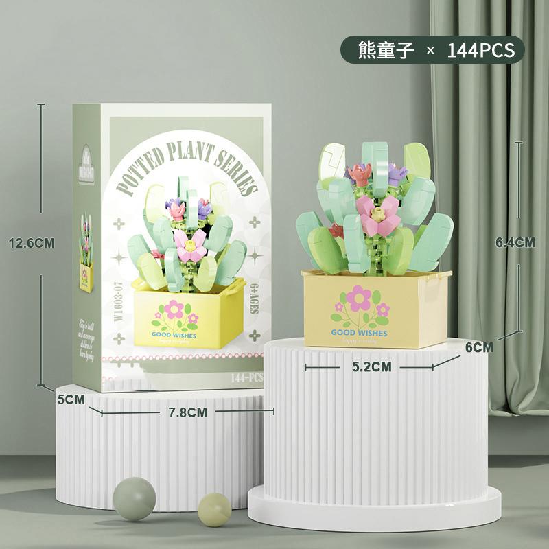 Flower Bouquet Mini Particle Building Blocks Flower Kit 3D DIY Creative Plants Micro Bricks for Home Decor Girl Gift Adults Kids