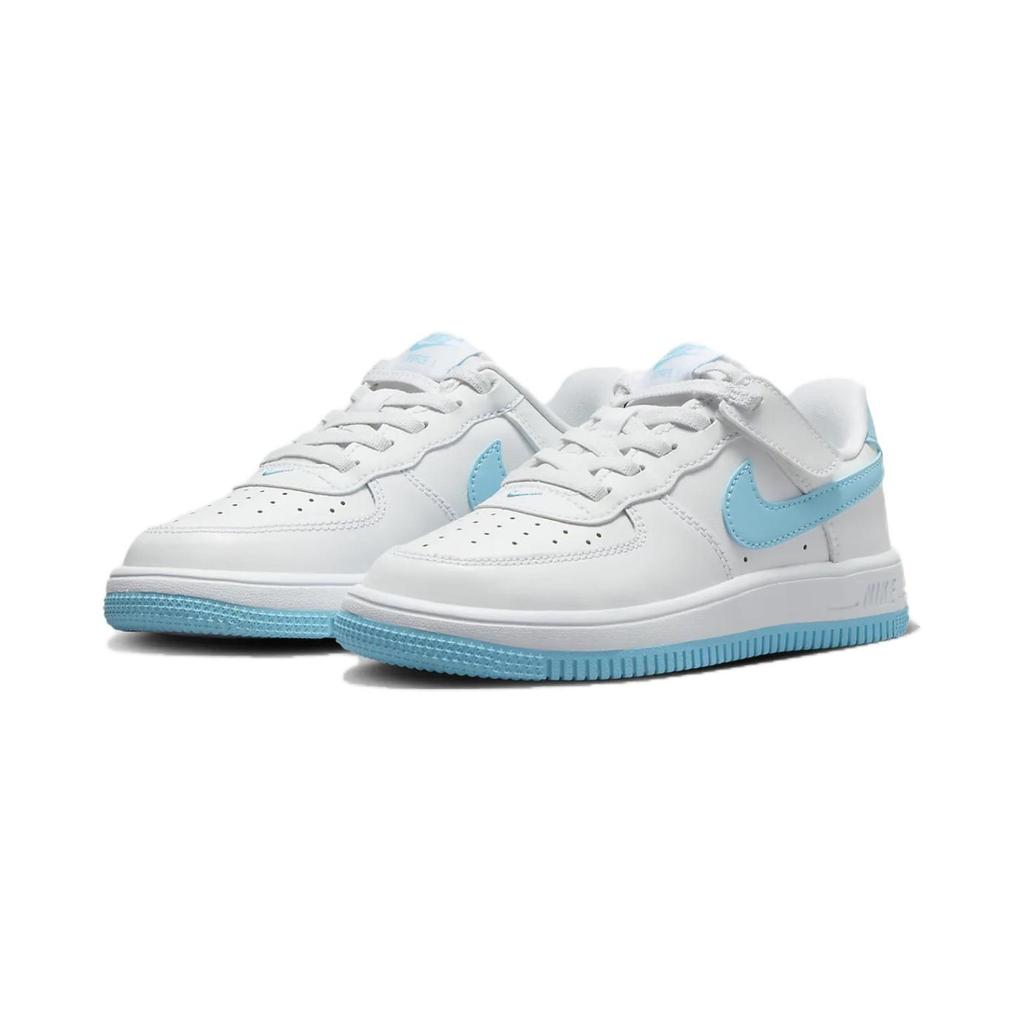 New Nike Force 1 Low EasyOn White Aquarius Blue PS FN0237-107