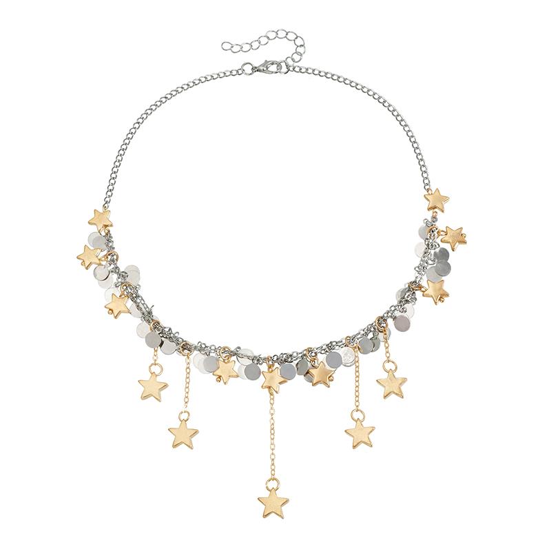 

[HS][LA]1Pc Geometric Multi Star Charm Necklace Women s Luxury Fashion Spicy Girl Style Jewelry Accessories
