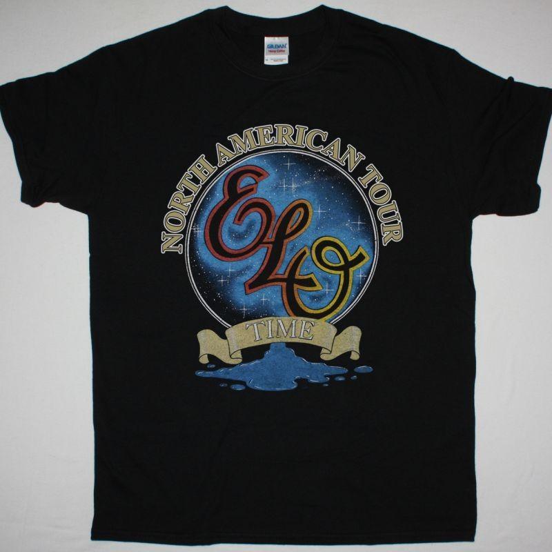 Electric Light Orchestra Time Tour Black T-Shirt ELO Band Tee S разноцветный
