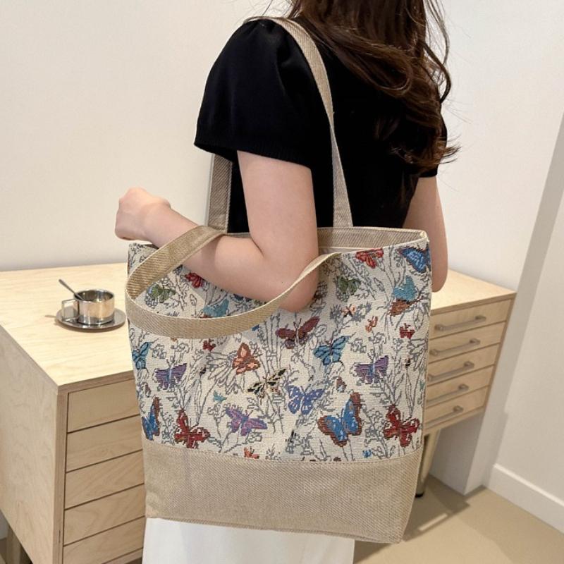 Large Size Tote Bag Fashion Folding Women Handbag Sea Tote Shoulder Bags Ladies Casual Flower Printing Shopping Bags Summer New