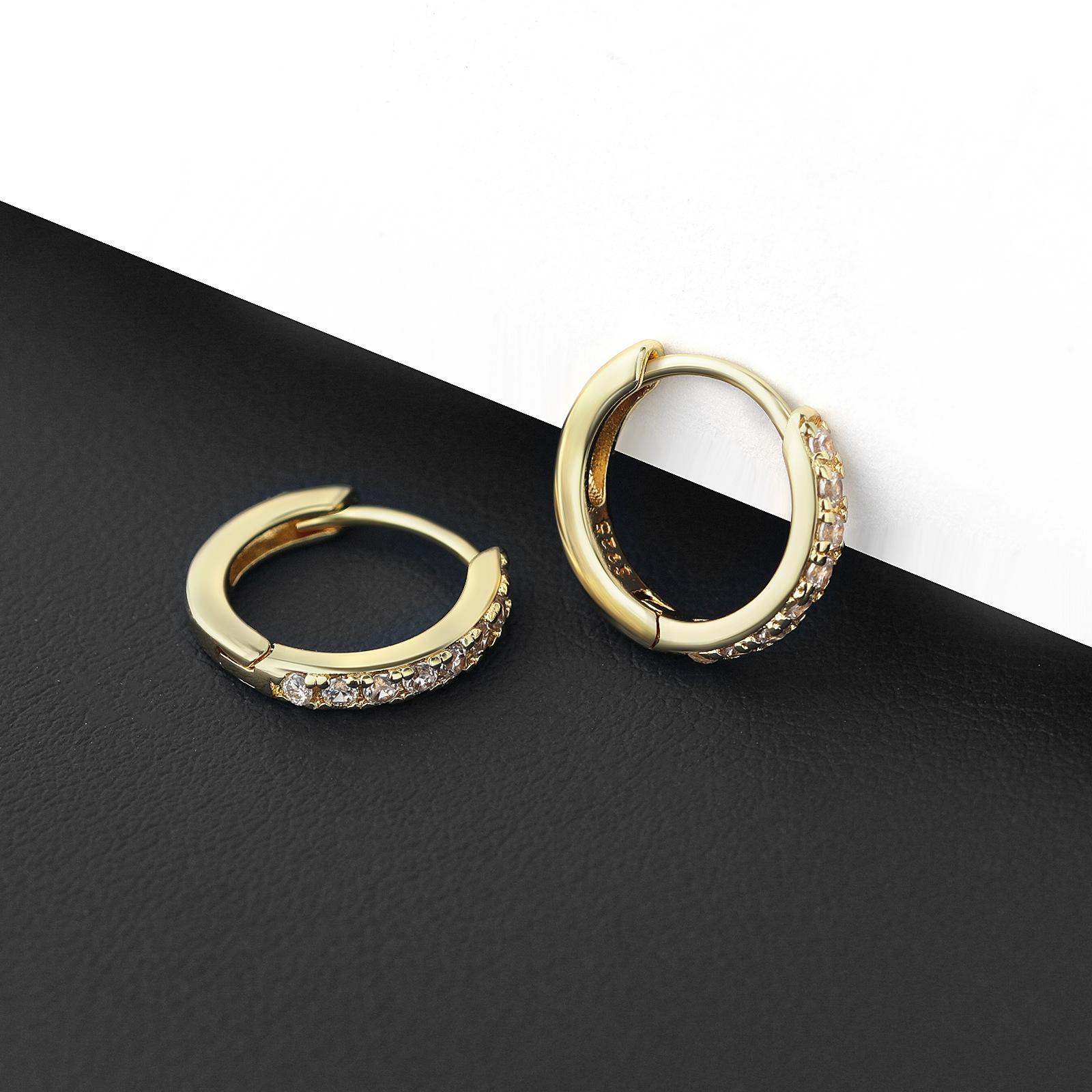 

Diamond Zircon Earrings, Men s and Women s Earrings, Light Luxury Earrings 5mm золотой