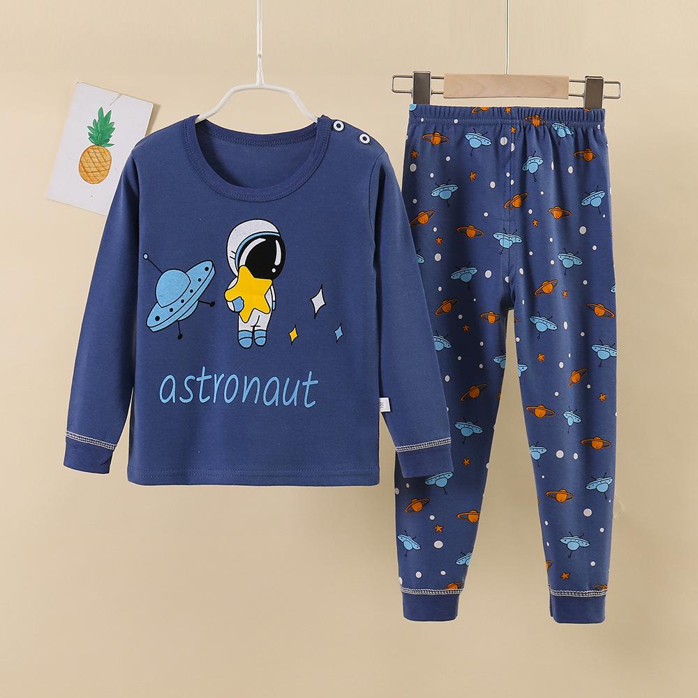 Children's Pure Cotton Pajama Set: Boys' and Girls' Autumn Homewear with Trousers