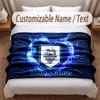 Preston North End Printed Flannel Blanket Custom Name Text Soft Warm Throw For Bedroom Holiday Gift