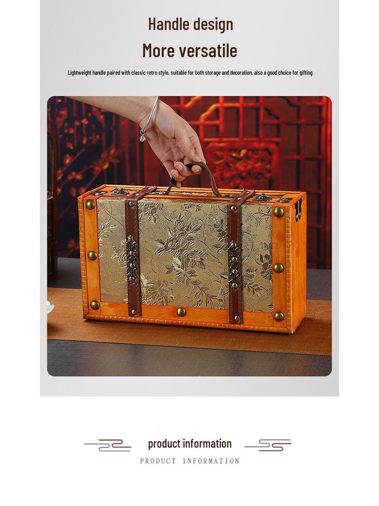 Vintage Distressed Wooden Suitcase Storage Box - Antique Style Photography Prop & Decoration